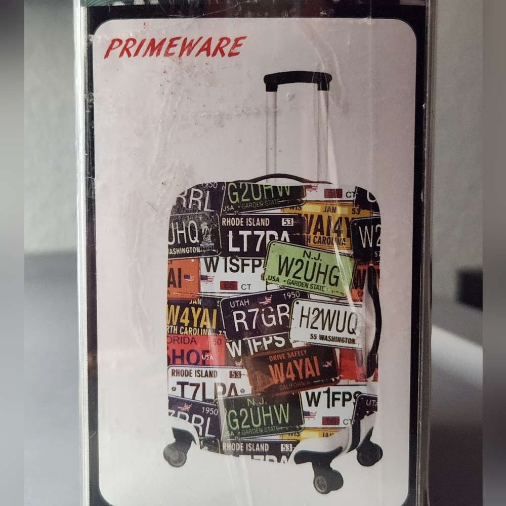 Primeware Colorful License Plate Luggage Cover